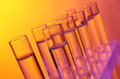 Test tubes on colourful background