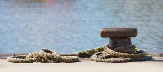 A mooring in a port