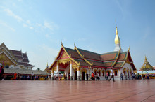 Thai People And Traveler Travel Visit Walking And Pray Chedi And