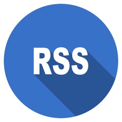 Aufkleber - Flat design blue round web rss vector icon