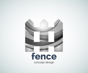 Vector house fence logo template