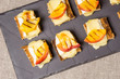 canapes with grilled brie and nectarine