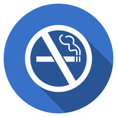 Poster - Flat design blue round web no smoking vector icon
