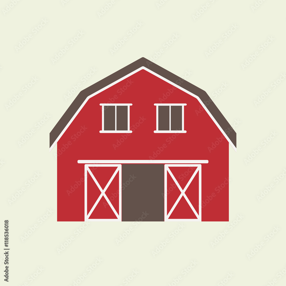 Barn house icon or sign isolated on white background. Vector ...