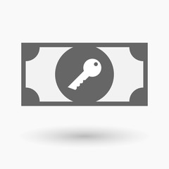 Wall Mural - Isolated bank note icon with a key