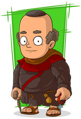 Cartoon old standing monk