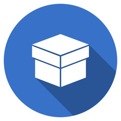Poster - Flat design blue round web box vector icon