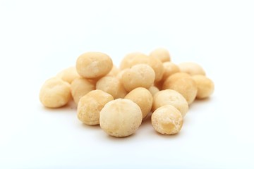 Sticker - Macadamia nuts on white background