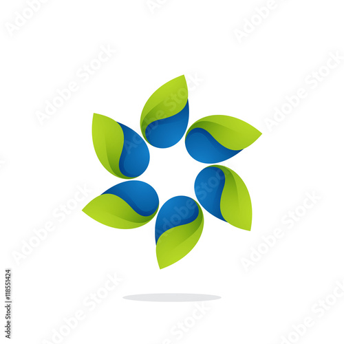 Green Leaves In A Swirl Star Logo Buy This Stock Vector And