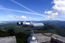 Sightseeing Binoculars On The Observation Deck Of The Tower Of Akhun