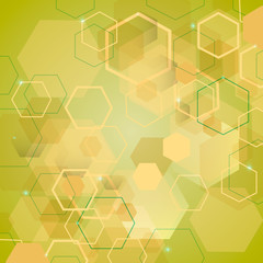 Poster - Vector Abstract science Background. Hexagon geometric design. EPS 10