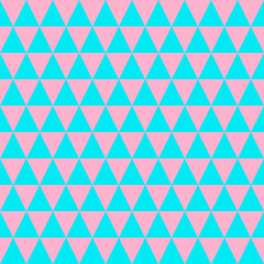 Poster - Pink and mint triangle vector pattern