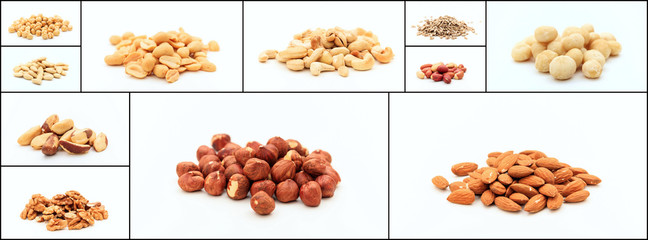 Wall Mural - Variety of nuts collage