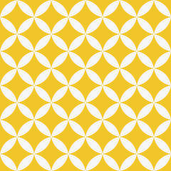 Fototapete - Seamless geometric texture. Stars pattern. Vector art. in yellow and white.