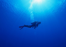 Woman Scuba Diver Under