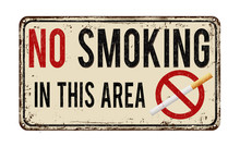 No Smoking In This Area Vintage Metal Sign