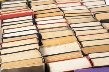 Stack of books on white background. Education concept. Back to school.