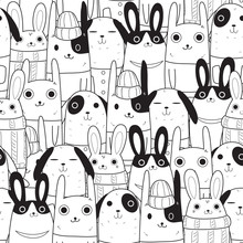 Rabbit Seamless Pattern