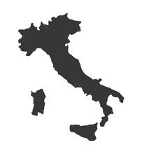 Italy Map Isolated Silhouette
