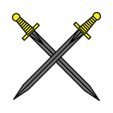 Fototapeta  - sword drawing tattoo style isolated icon