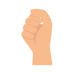 Canvas Print - hand clenched fingers human person palm gesture vector illustration