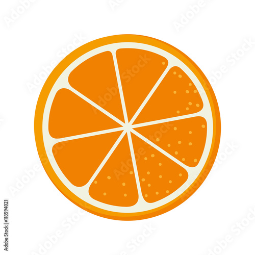 Fotomural orange fruit food natural organic nutrition nature vector illustration