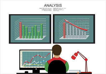 Wall Mural - Concepts for business planning and accounting, analysis, audit, project management, marketing, research in flat design style.