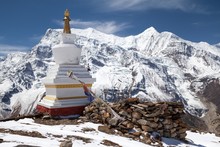 Stupa At Kicho Tal, Annapurna Circuit, Manang, Nepal