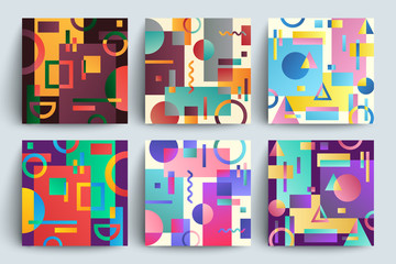 Wall Mural - Static design covers. Simple geometric shapes overlap. Eps10 template for poster,brochure,cover etc.