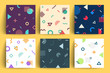 © plasteed - Chaotic geometry backgrounds set. Applicable for covers, placards, posters, flyers and banner designs.