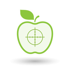 Wall Mural - Isolated  line art apple icon with a crosshair