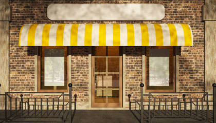 Wall Mural - view of the store facade. 3d rendering