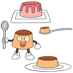 Sticker - vector set of pudding