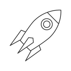 Wall Mural - flat line design toy rocket icon vector illustration