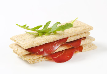 Wall Mural - Crisp bread with smoked beef