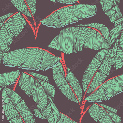 Stoffe zum Nähen Tropical palm leaves seamless background