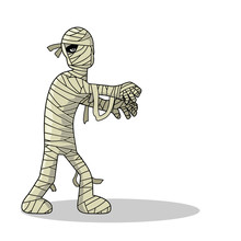 Standing Mummy Halloween Monster Cartoon 