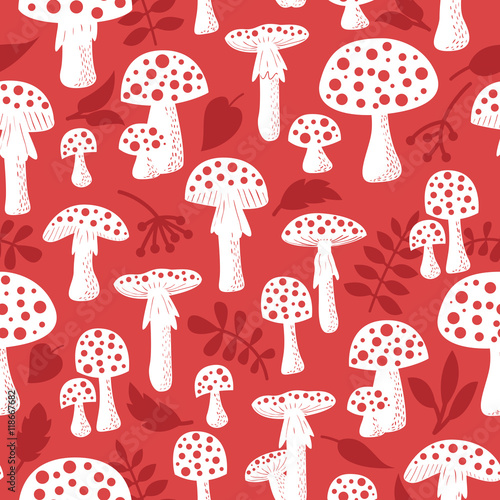 Stoffe zum Nähen Amanita Vektor nahtlose Muster
