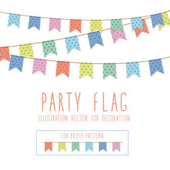 Wall Mural - Party Flag polka dot pastel color Illustration Vector For Decora