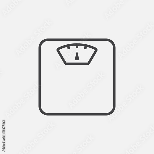 Fotografía Weight scale line icon, outline vector logo illustration, linear pictogram isola