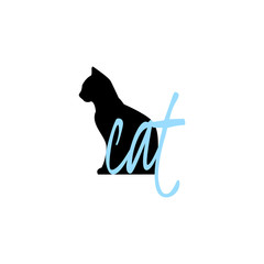 Wall Mural - Cat logo. Cat silhouette  