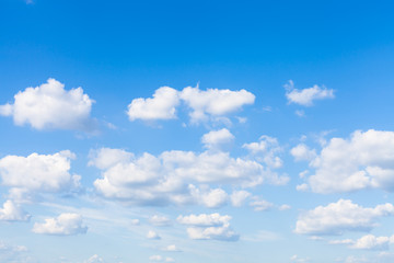 Wall Mural - many small clouds in blue sky in sunny day