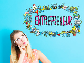 Entrepreneur concept with young woman