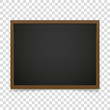 Vector blackboard frame isolated on transparent background. Vect