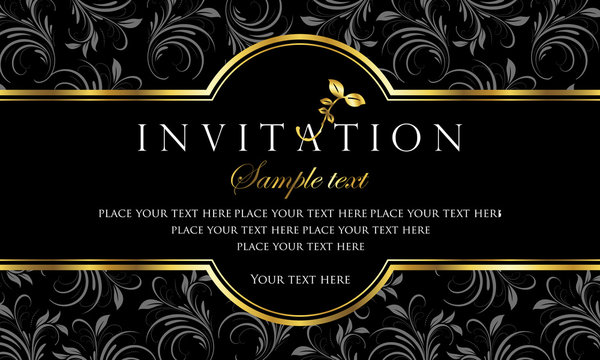 Invitation card - black and gold style