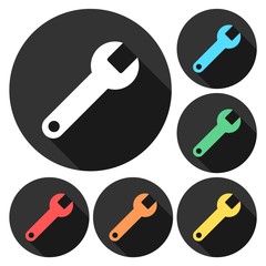 Wall Mural - Wrench icons isolated on color background