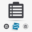 © blankstock - Checklist sign icon. Control list symbol.