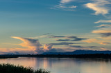 Fototapeta Niebo - Sunset over the river