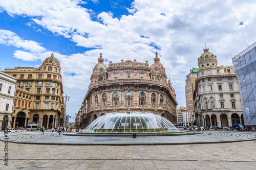 Fotografia, Obraz Piazza De Ferrari main square in Genoa