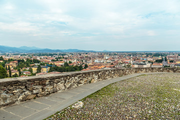 Wall Mural - Bergamo city view from above